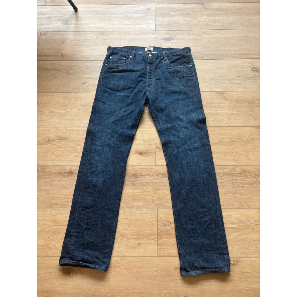 Levis 501XX‎ Original Straight Leg Jeans Mens 40x38 Dark Wash Indigo Button Fly